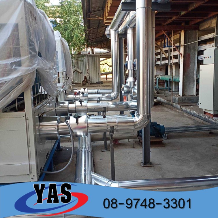 Air cooled chiller 40 tons "Midea" 2 set & AHU ระบบทำความเย็นอุตสาหกรรม 40 Ton Air Cooled Water Chiller 